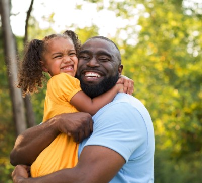 happy dad and daughter